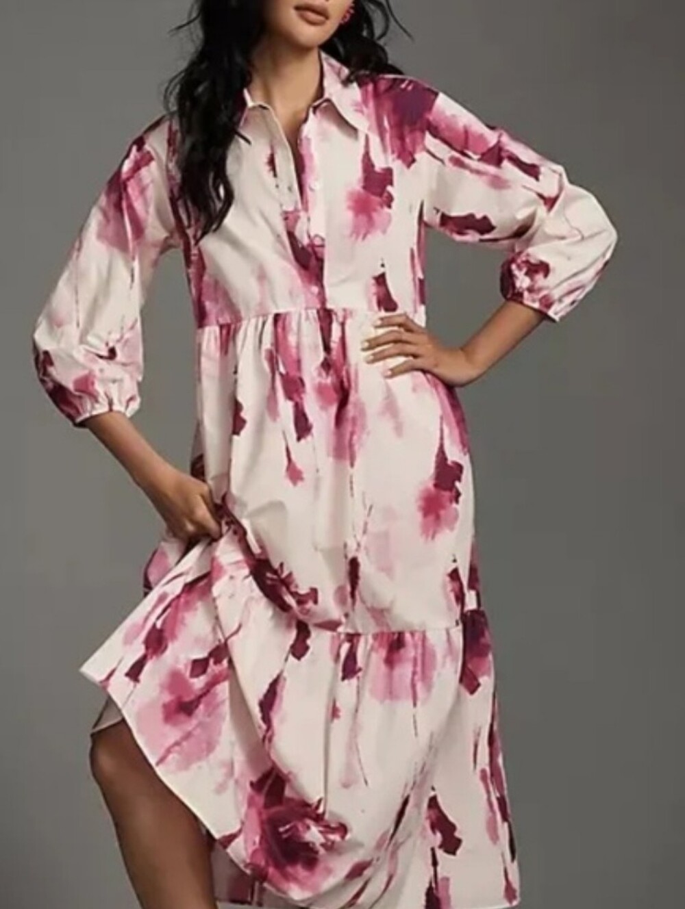 Maeve by Anthropologie Women's the Bettina Tiered Shirt Dress Size XLarge Petite